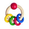 Heimess Wooden Ring Rattle (4 Coloured Rings) - Heimess  Wooden Ring Rattle (4 Coloured Rings)