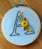 Personalised Bespoke Handmade Initial  Embroidered Hoops - Personalised Bespoke Handmade Initial  Embroidered hoops