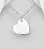 Personalised Heart Necklace Sterling Silver - Sterling Silver Engravable Heart Pendant ,