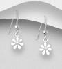 Flower Hook Earrings 925 Sterling Silver - Flower Hook Earrings  925 Sterling Silver