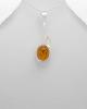 Amber Pendant Necklace, Baltic Amber, Sterling Silver