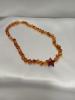 Amber Necklace for child (33 cm) - Amber Jewellery - Hand-Made from Certified Baltic Amber, Honey with Star Pendant