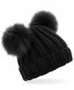 Junior Double Pom Pom Winter Knitted Warm Thick Beanie Cap - Infant Double Pom Pom Winter Knitted Warm Thick Beanie Cap