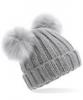 Junior Double Pom Pom Winter Knitted Warm Thick Beanie Cap