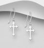 Cross Hook Earrings, Handmade Sterling Silver from Xantara Jewellery