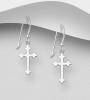 Cross Hook Earrings, Handmade Sterling Silver from Xantara Jewellery