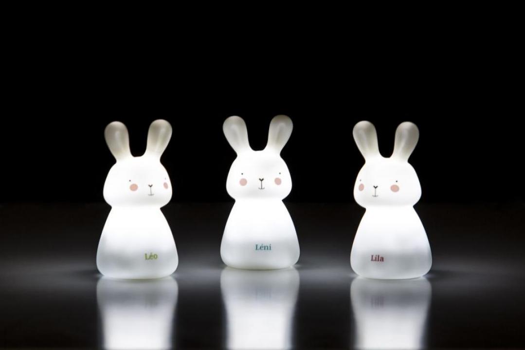 Leo, Leni & Lila, Children's Rabbits trio night lights for the hallway