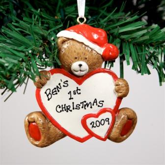 Personalised christmas tree ornament, Baby's 1st Christmas