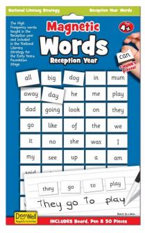 National Literacy Strategy Magnetic Words and Board for Reception Year Key Stage 1