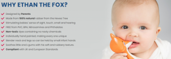 ETHAN THE FOX TEETHING TOY TWIN PACK