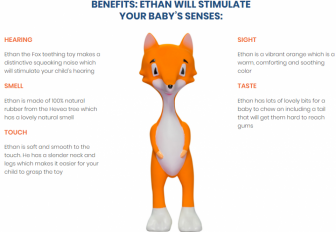 ETHAN THE FOX TEETHING TOY TWIN PACK