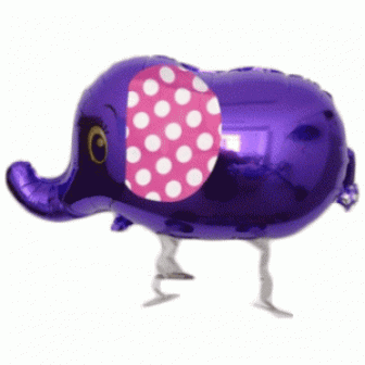Walking Pet Balloon - Purple Elephant