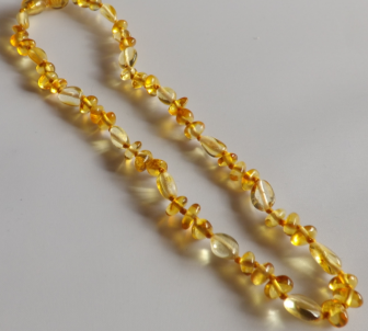Amber Lemon Olive and Lemon nut Necklace for child (33 cm) - Amber Jewellery - Hand-Made from Certified Baltic Amber,