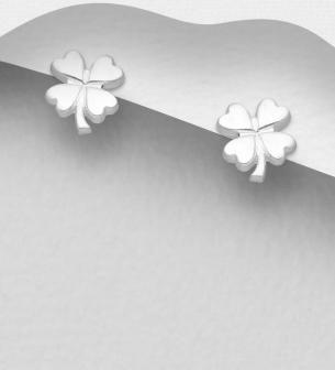 Clover Push Back Earrings Sterling Silver
