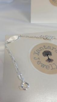 Personalised Baby Silver Bear & Tag Bracelet