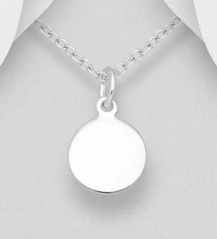 Personalised  Sterling Silver Disc Identity Child Necklace from Xantara Jewellery