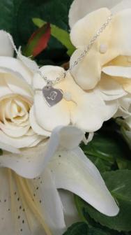 Personalised  Sterling Silver Heart  Child or Young Adult Necklace from Xantara Jewellery. Letter B