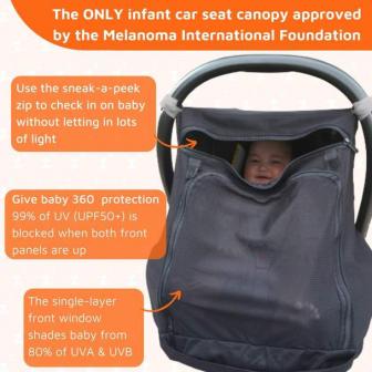 New and improved design SnoozeShade Infant Car Seat