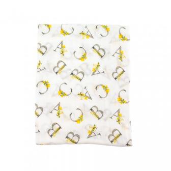 Floral Alphabet Oh So soft Muslin Single Swaddle Blanket