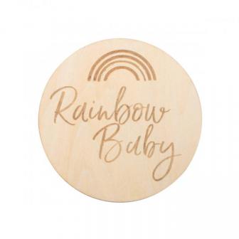 Rainbow Baby engraved wooden Disc