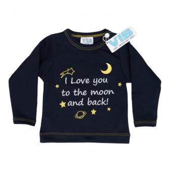 I Love You To The Moon And Back! Long Sleeve T-Shirt 3-6 Months NAVY