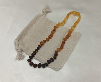 33cm Baroque Raw Amber Necklace - Rainbow