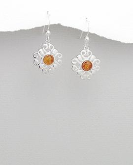 Baltic Amber Silver hook Earrings