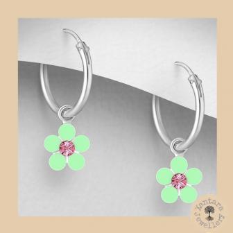 Flower Hoop drop earrings